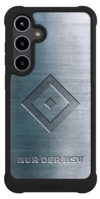 Produktbild von NIVOCASE Hülle für Samsung Galaxy S24+  Stoßfeste Handyhülle NIVOmax Case Schwarz HSV Hamburger SV Metallic Look