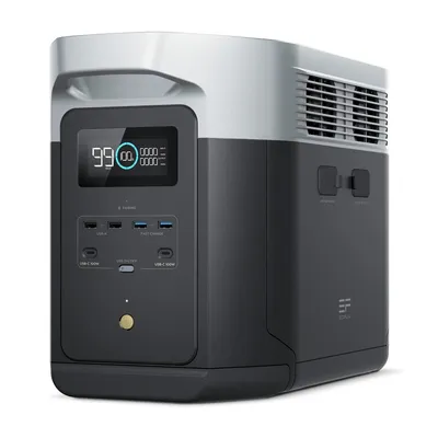 Produktbild von EcoFlow DELTA 2 Max tragbare Powerstation 2048Wh, erweiterbar 2-6 kWh, LFP-Batterie mit 3000 Zyklen, 80% Ladung <1 Std