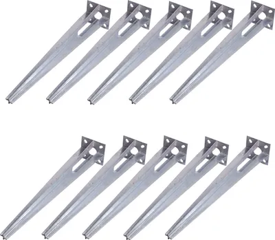 Produktbild von 10x Bodenhülse Einschlaghülse für Ø 34 mm Bodeneinschlaghülse 50 cm Länge Zaunpfahl verzinkt Aufnahme 100x100 mm