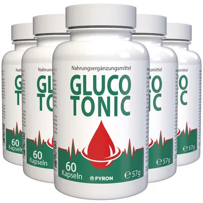 Productafbeelding van Gluco Tonic - 300 Capsules (5x 60 capsules), Verpakking van 5