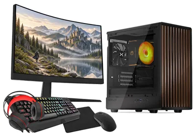 Immagine prodotto di VIST Wood Ryzen 5 5500 RX 7600 32GB SSD 1TB WIFI LCD 24" W11