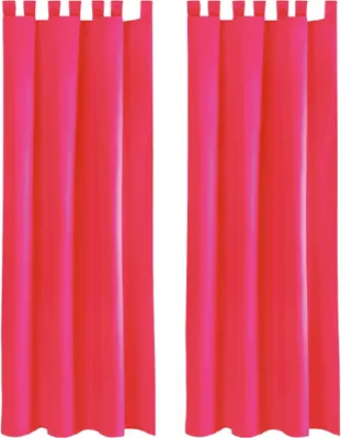 Zdjęcie produktu dla 2x zasłony Ellen Loops z wiązaniami i haczykami (różowe), rozmiar: 140x145cm