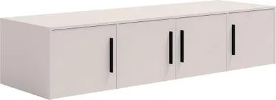 Produktbild von Schlafzimmer Aufsatzschrank für Kleiderschrank mit 198 cm Breite, kaschmir mit schwarzen Griffen, 4-türig - MOLLERUSA-132