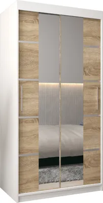 Produktbild von Kleiderschrank, Schiebetürenschrank Schlafzimmer, Schrank mit Spiegel VERONA 4 100 cm