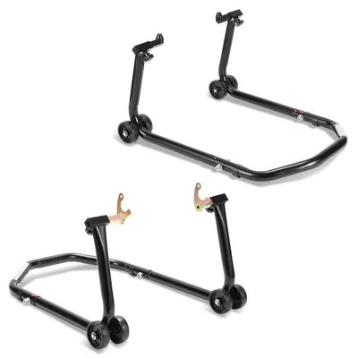 Immagine prodotto di Jopassy 2x cavalletti per moto Cavalletti anteriori e posteriori regolabili, principalmente cavalletti per il trasporto, per quasi tutte le moto