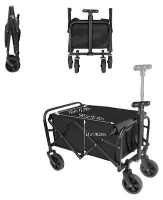 Immagine prodotto di Carrello da campeggio, capacità di carico 75 kg, maniglia regolabile, colore nero