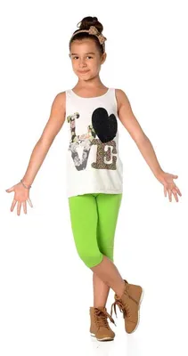 Produktbild von Kinder 3/4 Leggings in 22 Farben Baumwolle; Limette 104