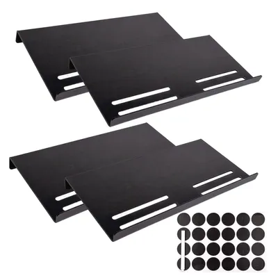 Produktbild von Intirilife Gewürzregal für die Schublade aus Acryl in Schwarz mit Etiketten - Steckbar 57 - 15.5 x 30 x 3.8 cm - Erweiterbar Gewürzeinsatz 4 Stück Organizer Halter für Schubladen Ordnungssystem