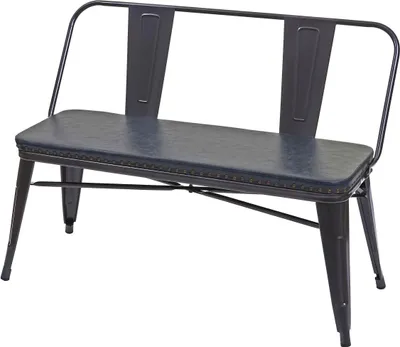 Immagine prodotto di panca a 2 posti HWC-H10, panca armadio a due posti panca sala da pranzo design industriale ecopelle vintage ~ nero-grigio