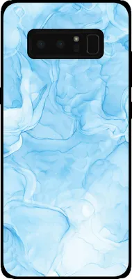 Produktbild von Smartphonica Handytasche Passend für Samsung Galaxy Note 8 mit Marmordruck - TPU Rückendeckung Fall Marmor Design - Hellblau