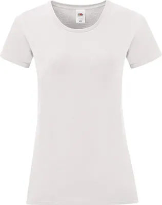 Produktbild von Fruit of the Loom 61-432-0 | Damen Iconic T, 100% gekämmte, ringgesponnene Baumwolle - Farbe: White - Größe: S