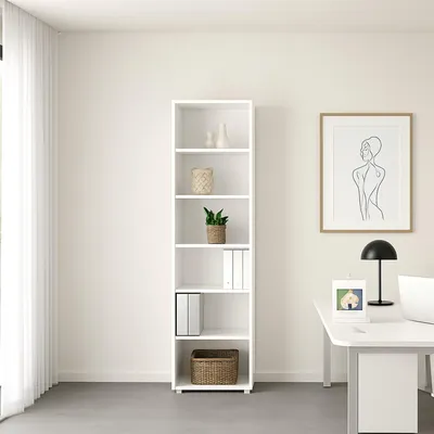 Image de Pabuk - Étagère, 47x40x222h cm Blanc, 5 Étagères