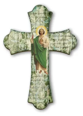 Religiöses Holzkreuz, Vintage, 17x24 cm, Italien