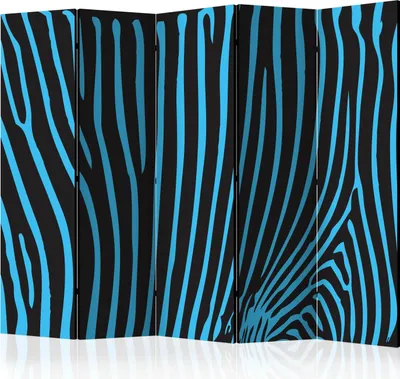 Zdjęcie produktu dla Parawan dwustronny Tła i desenie 225x172 cm 5-częściowy niebieski