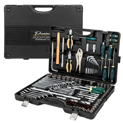 Produktbild von Rockforce 148-teiliges Werkzeugset 1/4", 3/8", 1/2", 6-Kant und 12-Kant 4-36 mm