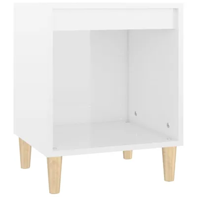 Produktbild von Nachttisch Hochglanz-Weiß 40x35x50 cm Holzwerkstoff