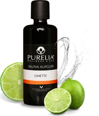 Produktbild von PURELIA Saunaaufguss Konzentrat Limette 100 ml natürlicher Sauna-aufguss - reine ätherische Öle