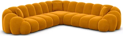 Produktbild von Samtstoff Ecksofa Liora Senf