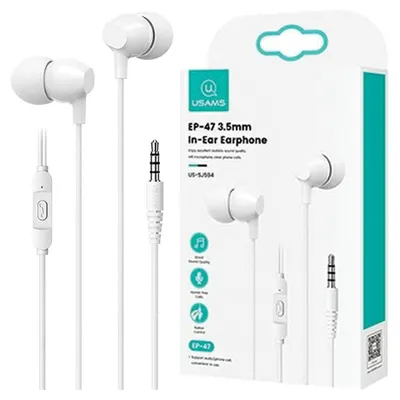Produktbild von Usams Ep-47 3.5Mm Weiß/Weiß 1.2M Stereo Kopfhörer Hsep4702 (Us-Sj594), KI-generiertes Bild