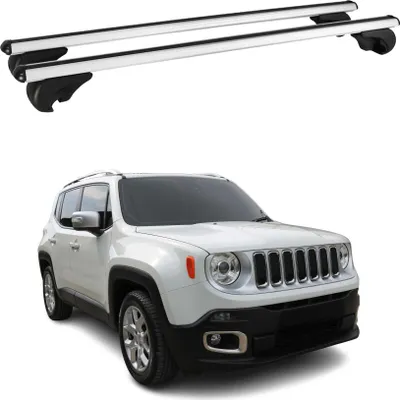 Image de Barres de toit Transversales pour Jeep Renegade 2014-2024 Aluminium Argent