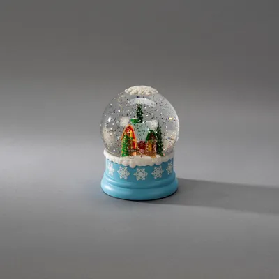 Produktbild von Konstsmide 4317-400 Wasserlaterne Schneekugel Nordpol, blau, wassergefüllt, 1 warmweiße Diode ,batteriebetrieben,Innen