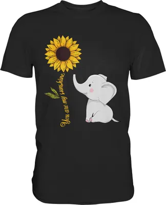 Produktbild von Elefant Sonnenblumen T-Shirt Gärtner Geschenk – Black / M