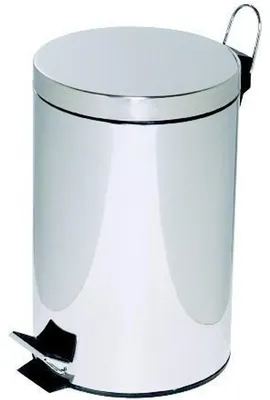 Produktbild von Tretabfalleimer Stahl kunststoffbeschichtet 12l chrom