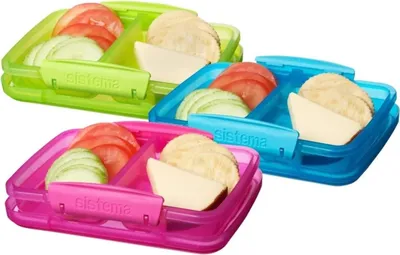 Obrázek produktu pro Sistema Lunchbox malý Split 2 přihrádky 350 ml růžová fialová modrá 5000095, 1 kus
