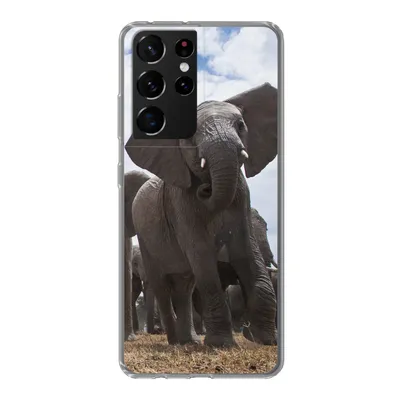 Produktbild von MuchoWow® Handyhülle Schutzhülle Hülle für Samsung Galaxy S21 Ultra Elefant - Tiere - Natur - Flachland Silikon Softcase Handy Hülle - Mobiltelefon