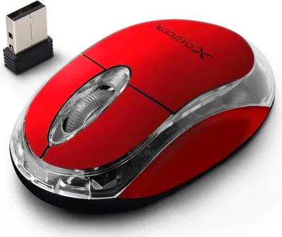Imagen del producto de Ratón óptico 3D inalámbrico de 2,4 GHz, modelo Harrier, color rojo