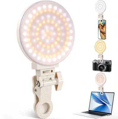 Image de Lampe annulaire pour smartphone avec 100 LED - Éclairage rechargeable - 3 modes d'éclairage