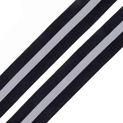 Produktbild von 5m Reflektorband Reflexband Reflexstreifen 30mm Gurtband reflektierend Farbwahl, Farbe:schwarz