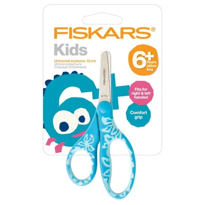 Immagine prodotto di Forbici per bambini Fiskars con motivi floreali, turchese, 12 cm