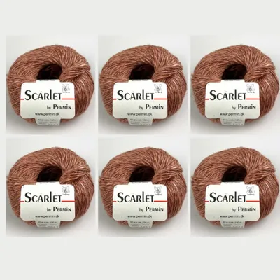 Image de 6 pelotes de fil Scarlet de Permin – Fil d'été durable (lin, coton et ECOVERO™) (07 couleurs)