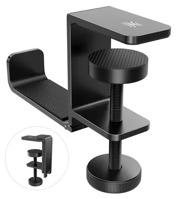 Immagine prodotto di Supporto per cuffie pieghevole - Metallo - Nero - Per scrivania e postazione gaming