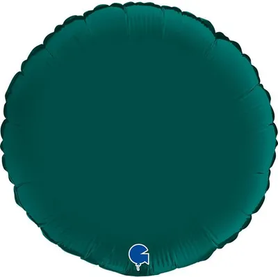 Zdjęcie produktu dla Balon Foliowy - Okrągły Satynowy Butelkowa Zieleń 46 cm, Grabo