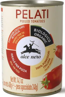 POMIDORY PELATI BEZ SKÓRY BIO 400 g (240 g) - ALCE NERO