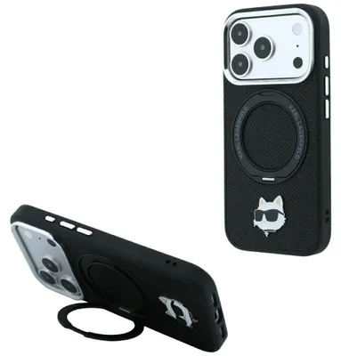 Obrázek produktu pro Pouzdro na telefon iPhone 18 Pro / 17 Pro, značky Karl Lagerfeld, s otočným stojánkem a motivem Choupette, kompatibilní s MagSafe