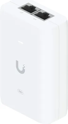 Produktbild von Ubiquiti U-POE-AT, Gigabit Ethernet, IEEE 802.3at, Weiß, 30 W, 48 V, 156 g