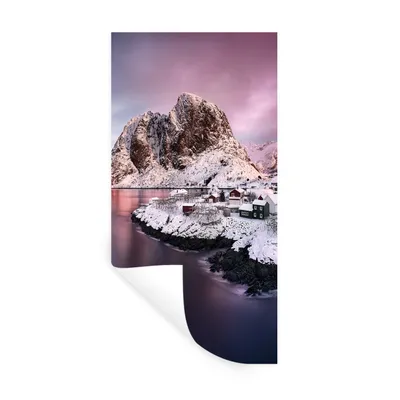 Produktbild von MuchoWow® Wandtattoo Wandsticker Wandaufkleber Lofoten Norwegen Fotodruck 80x160 cm Selbstklebend und Repositionierbar - Sticker - Dekorfolie