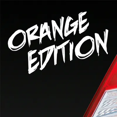 Produktbild von Auto Aufkleber Orange Edition Auto Car Tuning Motorrad 15x7 cm Weiss Matt Sticker Heckscheibenaufkleber