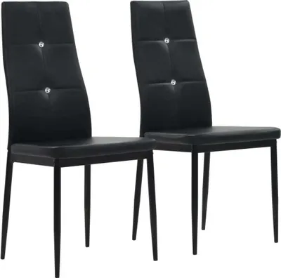 Produktbild von The Living Store Esszimmerstühle 2 Stk. Schwarz Kunstleder