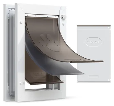 Produktbild von VEVOR Hundeklappe (Mittelgroß) mit 3 Magnetklappen & Metallrahmen, Wetterfeste K