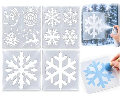 Productafbeelding van com-four®: 4 sjablonen voor sneeuwspuit, met in totaal 10 XL- en XXL-motieven