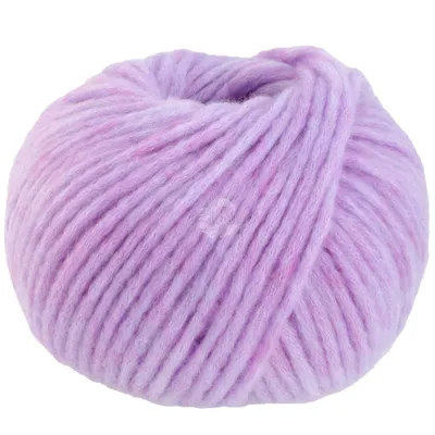 A ball of lilac and pink variegated yarn.