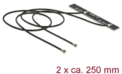 Produktbild von DeLOCK 89571, 5 dBi, 2.4 - 2.483 / 5.15 - 5.85 GHz, 50 Ohm, MHF, Weiblich/Weiblich, 1 W