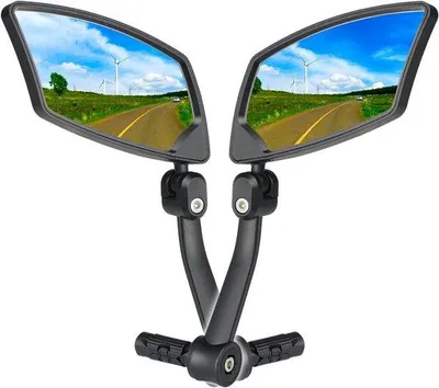 Produktbild von Fahrradspiegel-Set – Rückspiegel – Für sicheres Radfahren – Verstellbares, konvexes Glas – 11,9 x 6,1 cm – Silber