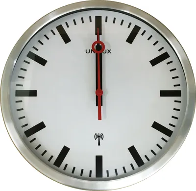 Produktbild von UNiLUX Wanduhr/Funkuhr STATION Durchmesser: 350 mm silber