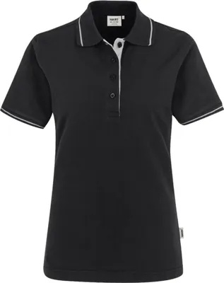 Produktbild von HAKRO Poloshirt Casual Damen #203 Gr. 3XL schwarz/silber