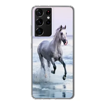 Produktbild von MuchoWow® Handyhülle Schutzhülle Hülle für Samsung Galaxy S21 Ultra Pferd - Meer - Pastell Silikon Softcase Handy Hülle - Mobiltelefon